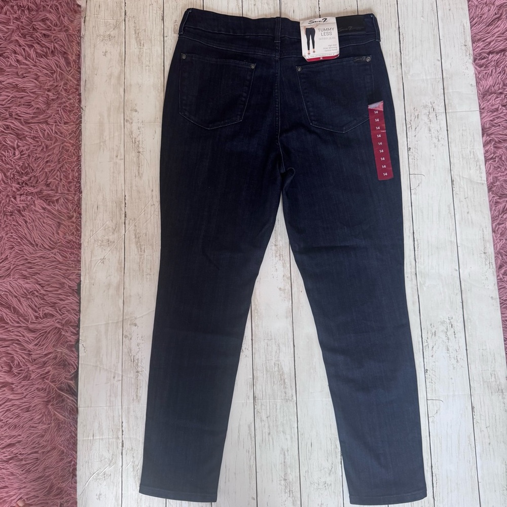 SOLDSeven7 Tummy Less High Rise Skinny Jeans Dark Wash Size 14 NWT